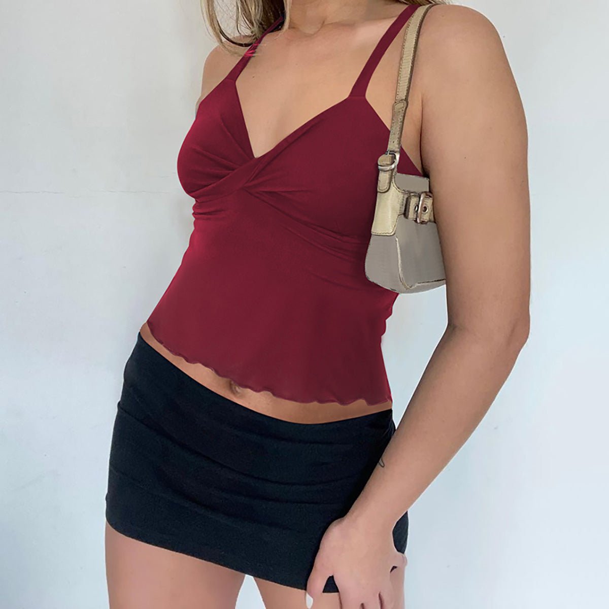 Women's bow camisole backless tank by FitiqueFit, casualwear with waist-defining elegance, featuring a stylish backless design.