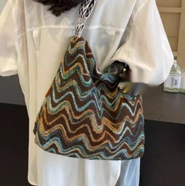 Women's ethnic-style embroidered crossbody shoulder bag with colorful patterns, casual design, by LadyShow.Store.