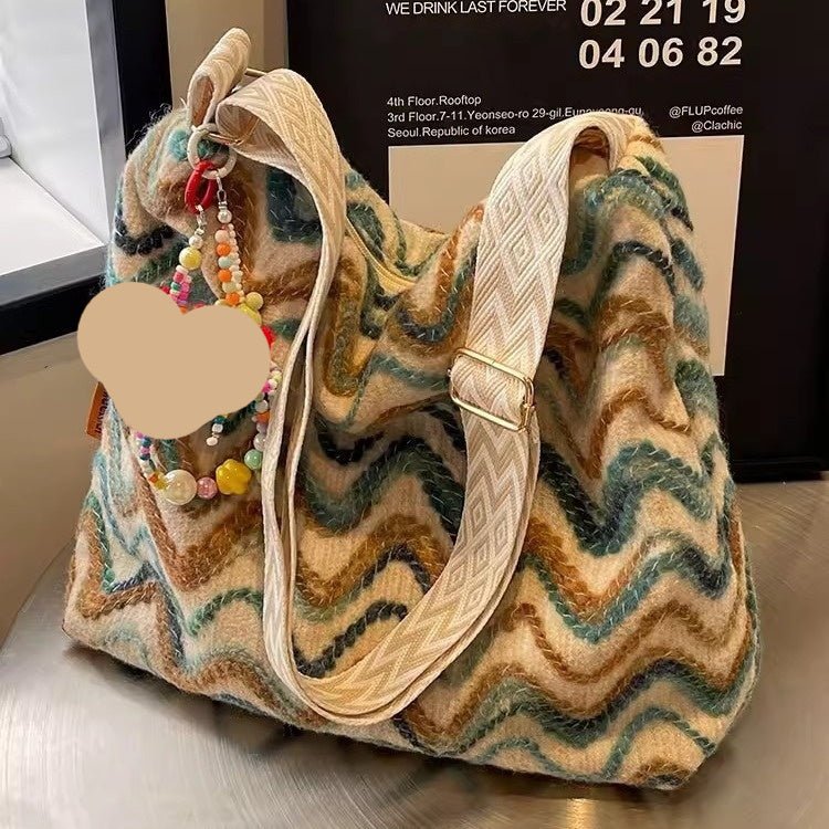 Women's casual ethnic-style embroidered crossbody shoulder bag, featuring colorful patterns and intricate embroidery.