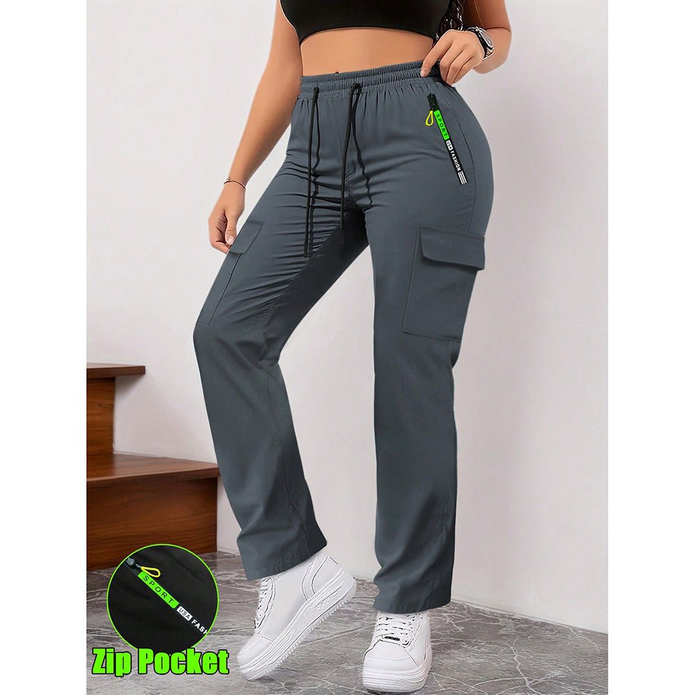 Women's casual retro pants with large pockets, comfortable and stylish bottoms by LadyShow.Store.