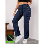 Women's casual retro large pocket pants, comfortable bottoms by LadyShow.Store, featuring a relaxed fit and stylish design.