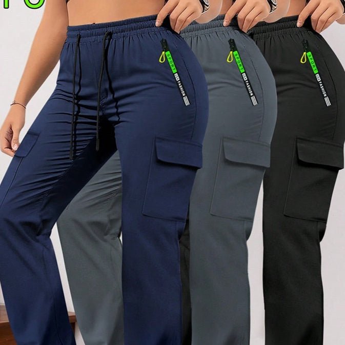 Women's casual retro pants with large pockets, stylish and comfortable bottoms by LadyShow.Store.