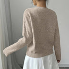 Women's floral sweater by FitiqueFit featuring a crew neck, long sleeves, and elegant floral pattern for casual wear.