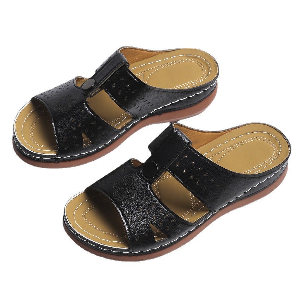 Women's European and American wedge heel flat sandals by LadyShow.Store, featuring stylish open-toe design and comfortable straps.