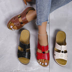 Women's European and American wedge heel flat sandals by LadyShow.Store, featuring stylish open-toe design and comfortable flat sole.