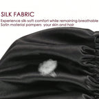 Perfecsy women's silk sleep bonnet with double layers, buttons, and adjustable fit for comfortable nightly wear and hair protection.