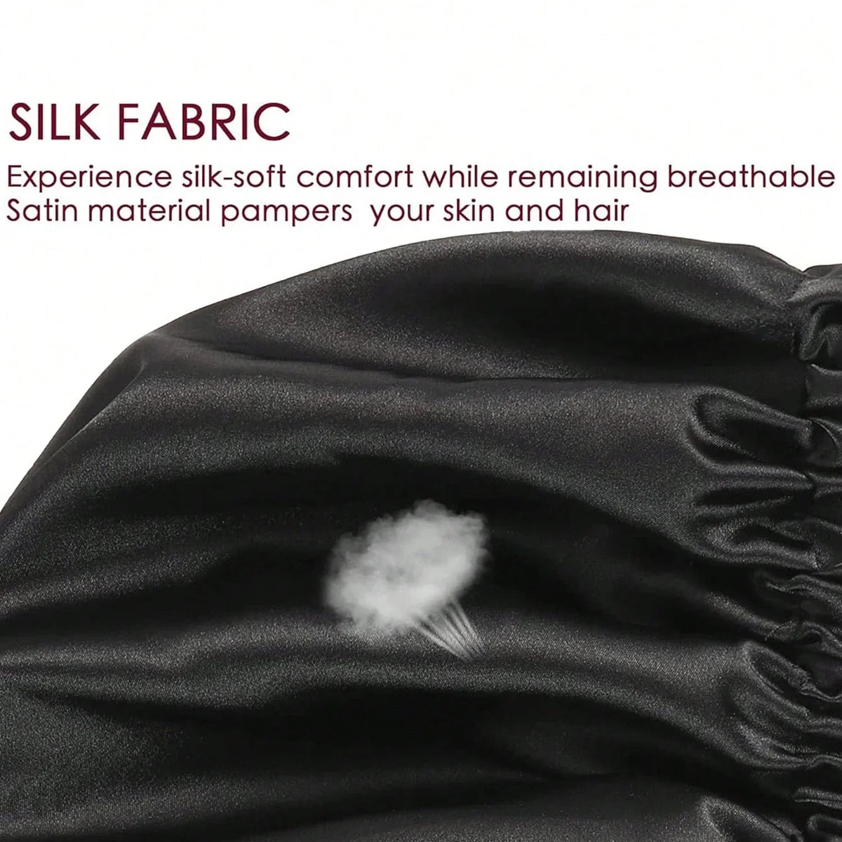 Soft silk women's sleep bonnet by Plush Fashion Hub, double-layered, adjustable button hair care hat for comfortable nightly wear.