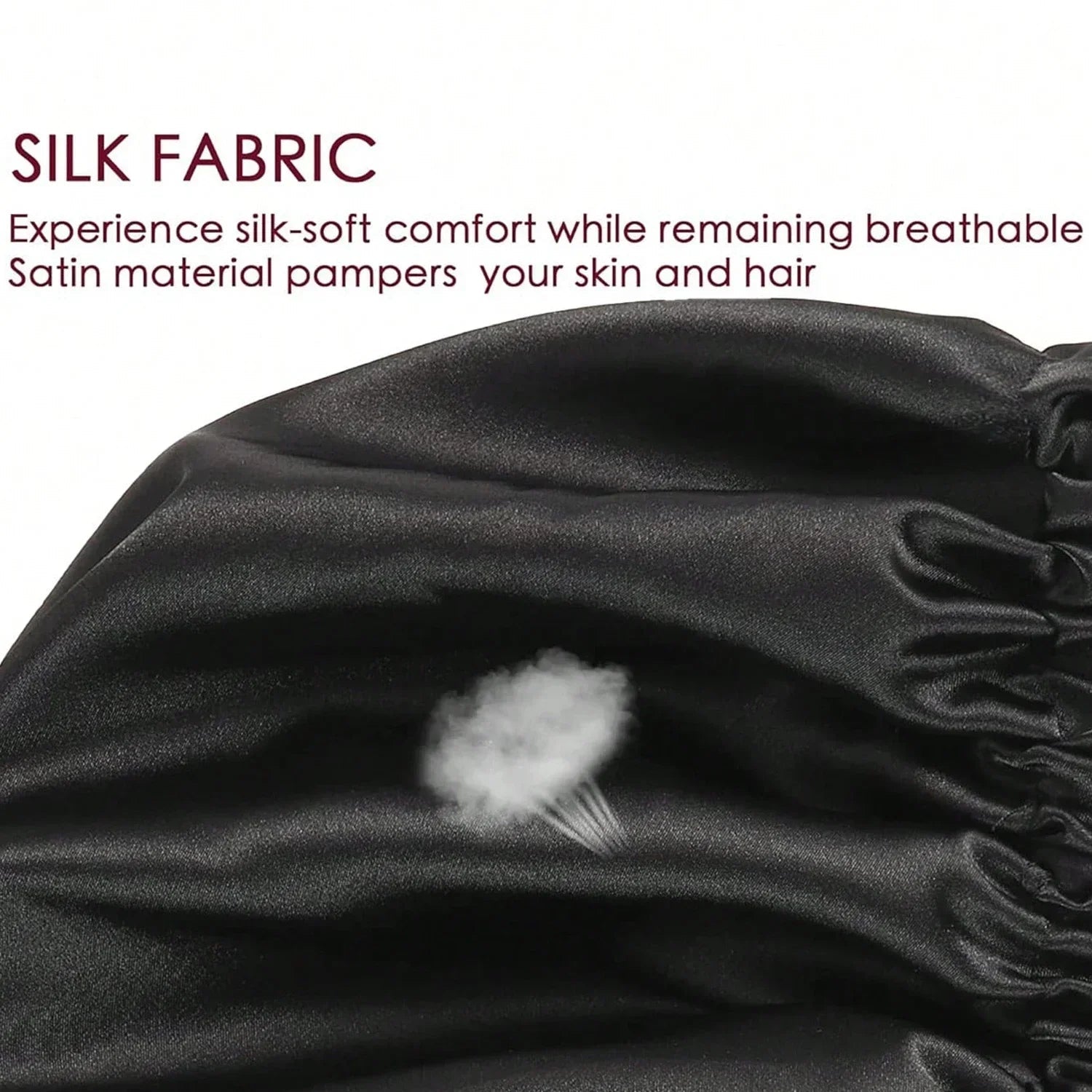 Perfecsy women's silk sleep bonnet with double layers, buttons, and adjustable fit for comfortable nightly wear and hair protection.