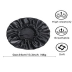 Soft silk women's sleep bonnet by Perfecsy, double-layered, buttoned, adjustable, designed for comfortable home wear and nighttime hair care.