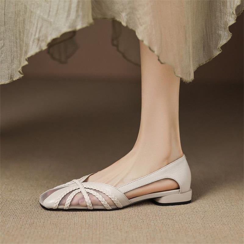 Women’s breathable mesh low-heel sandals by FitiqueFit, showcasing stylish and versatile footwear perfect for warm weather.