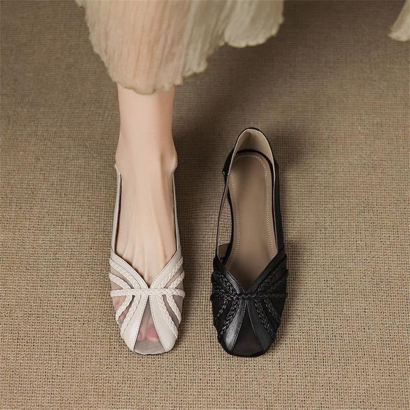 Women's FitiqueFit mesh breathable low-heel sandals, versatile footwear with stylish design and comfortable fit.