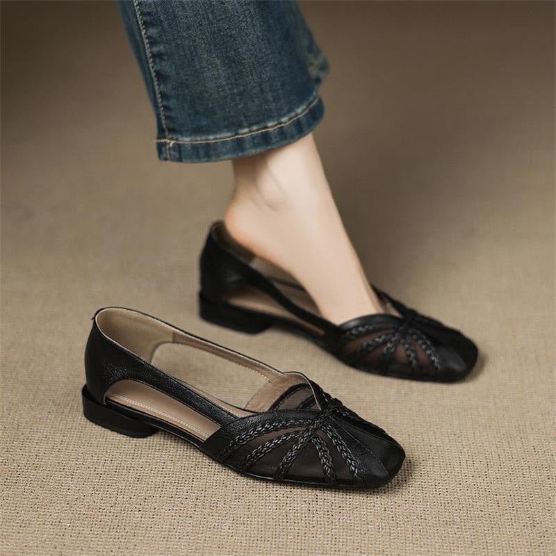Women’s breathable mesh low-heel sandals by FitiqueFit, stylish and versatile footwear with open design and comfortable fit.