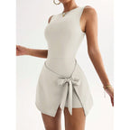 Women's FitiqueFit sleeveless fitness yoga dress with a beauty-back design, perfect for active and casual wear.