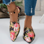 Women's FitiqueFit pointed-toe flat shoes, casual everyday thin flats perfect for comfortable, stylish wear.