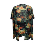 Women’s floral two-piece beach set by FitiqueFit, featuring a crop top and skirt for casual summer wear.
