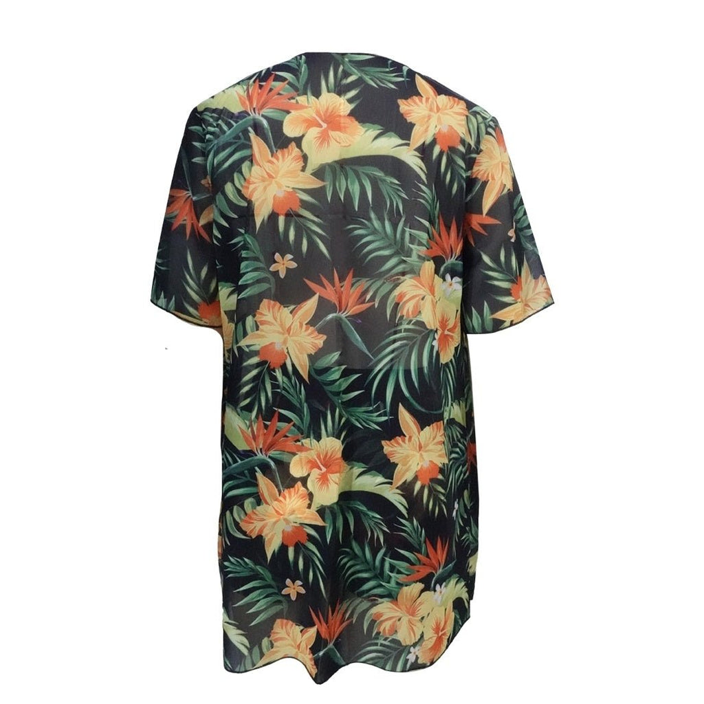 Women's floral beach set by FitiqueFit, two-piece summer casualwear featuring a floral top and matching shorts.