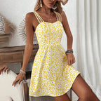 Women's floral print cami dress by FitiqueFit featuring lightweight fabric and casual summer style.