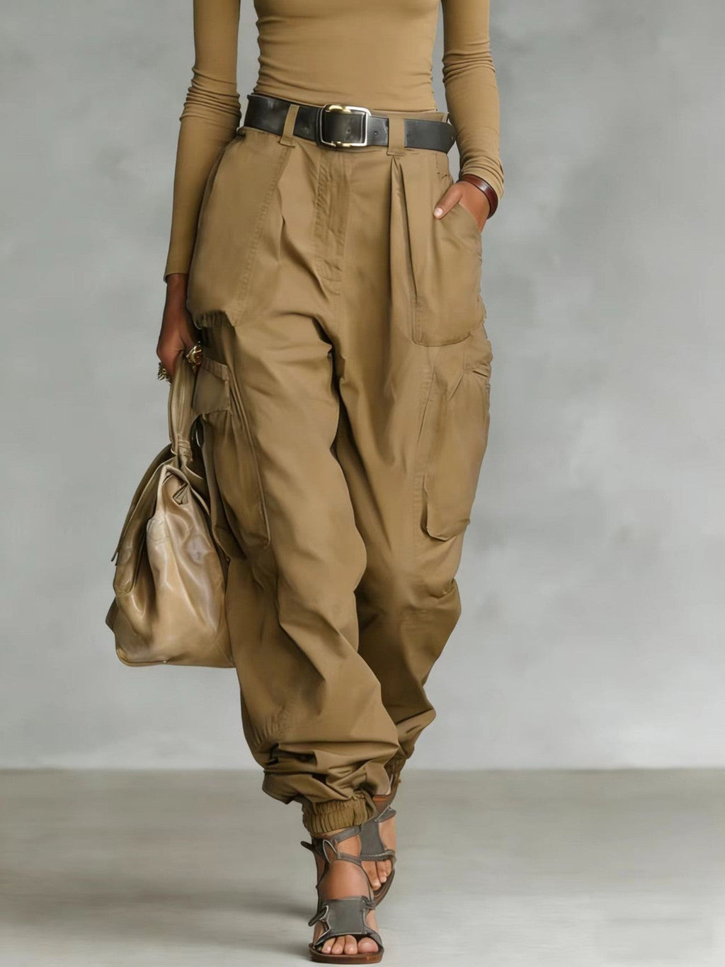 Women’s high-waist loose-fit wide-leg casual trousers by FitiqueFit, shown in a relaxed, comfortable fit perfect for everyday wear.