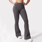 Black women's high-waisted cargo pocket workout leggings by FitiqueFit, showcasing a comfortable casualwear style with functional pockets.