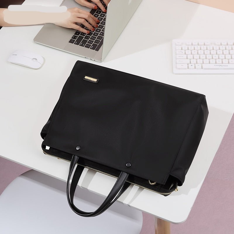 LadyShow women's laptop tote bag, casual business tote with large capacity, ideal for carrying laptops and daily essentials.