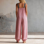 Women's casual long-sleeve waist-cinching flared pants set by FitiqueFit, featuring a stylish top and wide-leg pants.