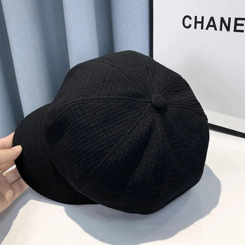 Women’s octagonal newsboy beret by FitiqueFit, stylish hat featuring a classic design and soft fabric, perfect for casual wear.