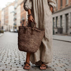 Women's off-shoulder long-sleeve maxi dress by FitiqueFit, casualwear with flowing fabric and a relaxed fit, perfect for warm weather.