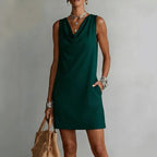 Women's off-shoulder sleeveless casual midi dress by FitiqueFit, featuring a relaxed pullover design and stylish off-shoulder neckline.