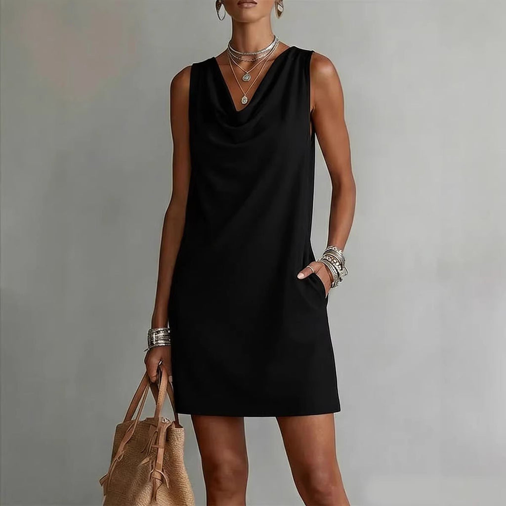 Women's off-shoulder sleeveless midi dress by FitiqueFit, casual pullover style, perfect for warm-weather casual wear.