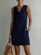 Women's off-shoulder sleeveless casual pullover midi dress by FitiqueFit, featuring a relaxed fit and stylish design.