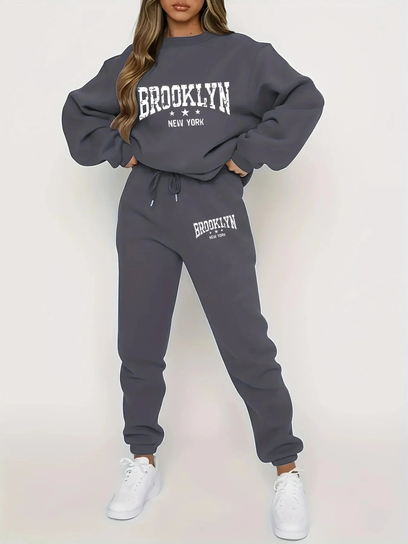 Women’s plush hoodie and pants set by FitiqueFit, cozy winter tracksuit in soft, warm fabric, perfect for cold weather.