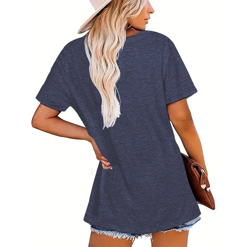 Women's FitiqueFit round neck short sleeve T-shirt, casual summer tee with a relaxed fit and breathable fabric.