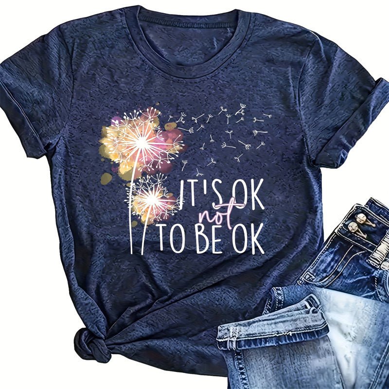 Women's FitiqueFit round neck short sleeve T-shirt, casual summer tee with a relaxed fit and lightweight fabric.