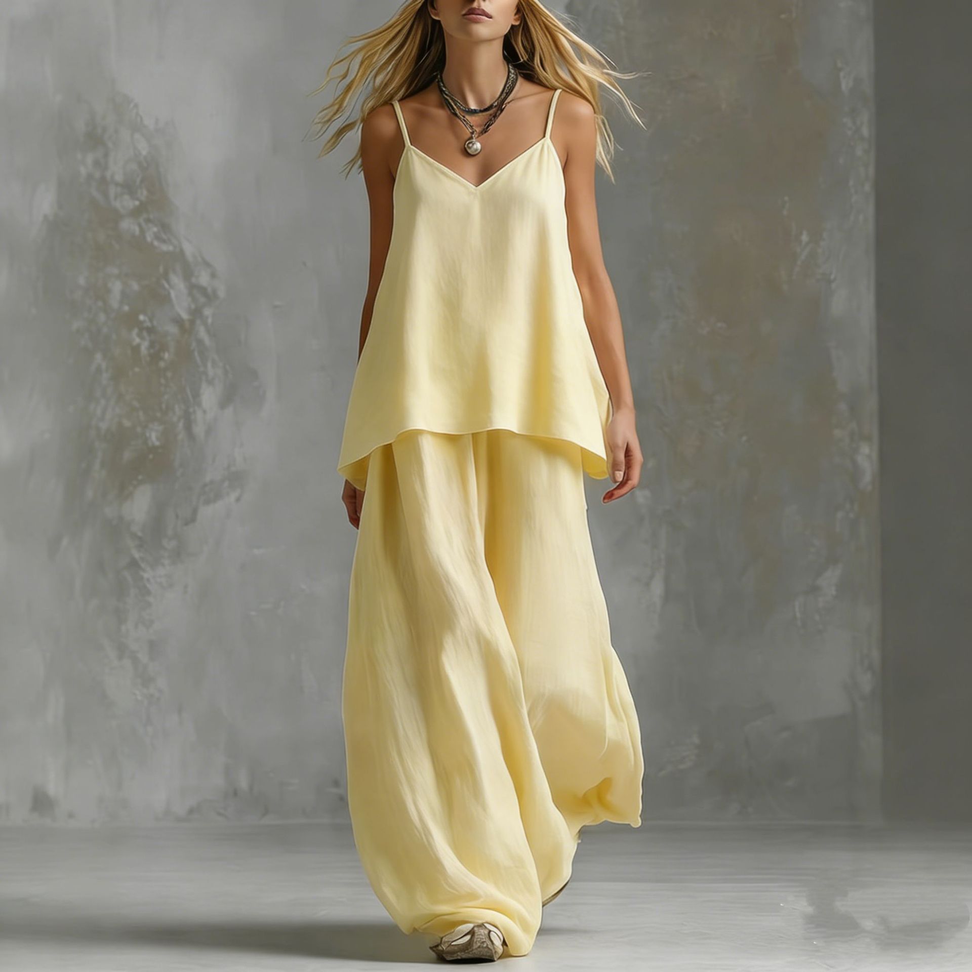 Women's sleeveless off-shoulder elegant pantsuit by FitiqueFit, featuring a stylish two-piece suit set perfect for casual wear.