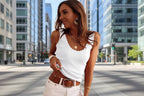 Women’s sleeveless lace rib-knit sweater vest by FitiqueFit, featuring delicate lace details and a casual, ribbed knit design.