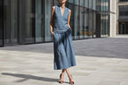 Women's sleeveless linen shirt and cropped pants set by FitiqueFit, casual 2-piece outfit perfect for warm weather.