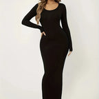 Women’s slim-fit hip-hugging bodycon dress by FitiqueFit, showcasing a sleek and stylish casualwear look with fitted silhouette.