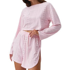 Women’s slim-fit loose suit two-piece shorts set by FitiqueFit, featuring casualwear with a relaxed fit and stylish design.