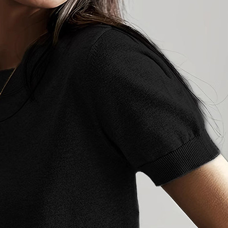 Women’s soft stretch minimalist T-shirt by FitiqueFit, casual slim fit top with a comfortable, everyday style and versatile design.