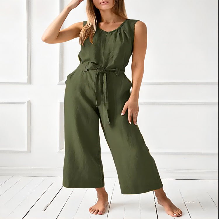 Women's solid-color mid-rise full-length cotton trousers by FitiqueFit, casualwear with a comfortable fit and simple design.