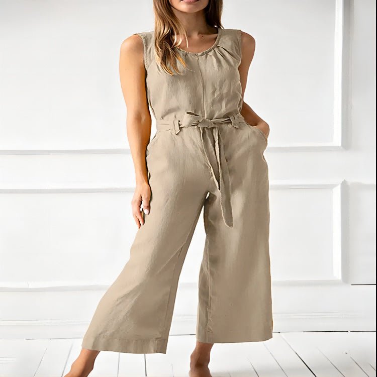 Women's solid-color, mid-rise cotton trousers from FitiqueFit, full-length casualwear pants with a relaxed fit.