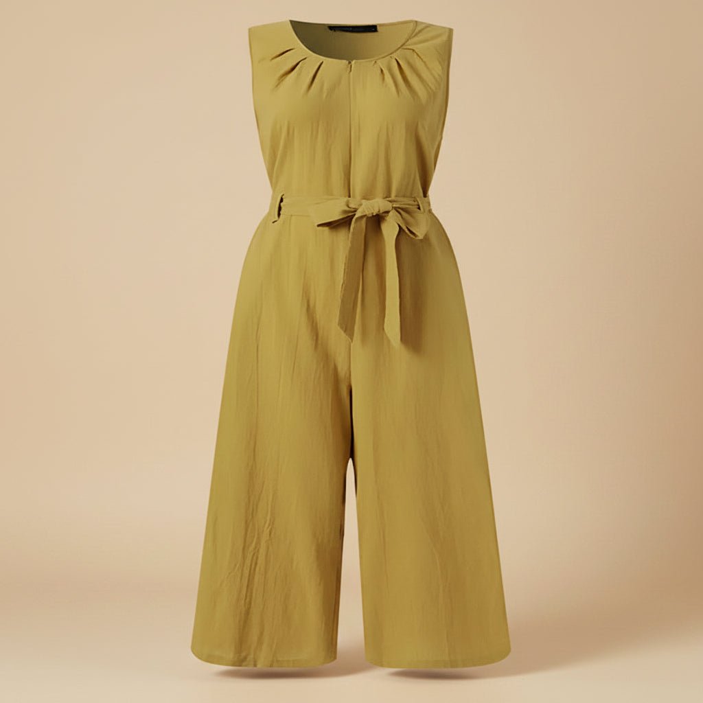Women’s solid-color mid-rise full-length cotton trousers by FitiqueFit, casualwear with a relaxed fit and comfortable waistband.