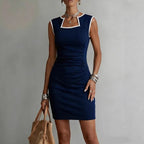 Women's solid color sleeveless knit midi dress by FitiqueFit, perfect for casual wear, featuring a comfortable one-piece design.