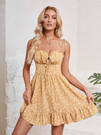 Women's spaghetti strap summer dress by FitiqueFit, casualwear with a breezy, lightweight fabric and stylish sleeveless design.