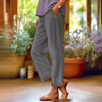 Women’s straight leg casual pants by FitiqueFit, featuring a comfortable fit and versatile style, shown in a neutral color.