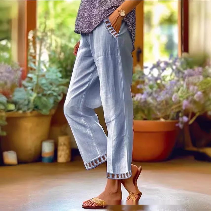 Women’s straight leg casual pants by FitiqueFit, featuring a relaxed fit and comfortable fabric, suitable for everyday wear.