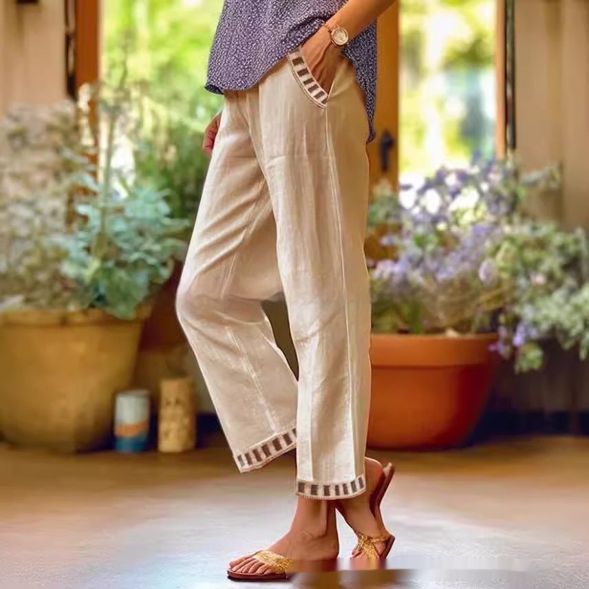 Women’s straight leg casual pants by FitiqueFit, shown in a relaxed fit style, suitable for everyday casual wear.