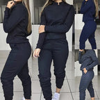 Women's street style casual two-piece suit by FitiqueFit, featuring a trendy, comfortable outfit for everyday wear.