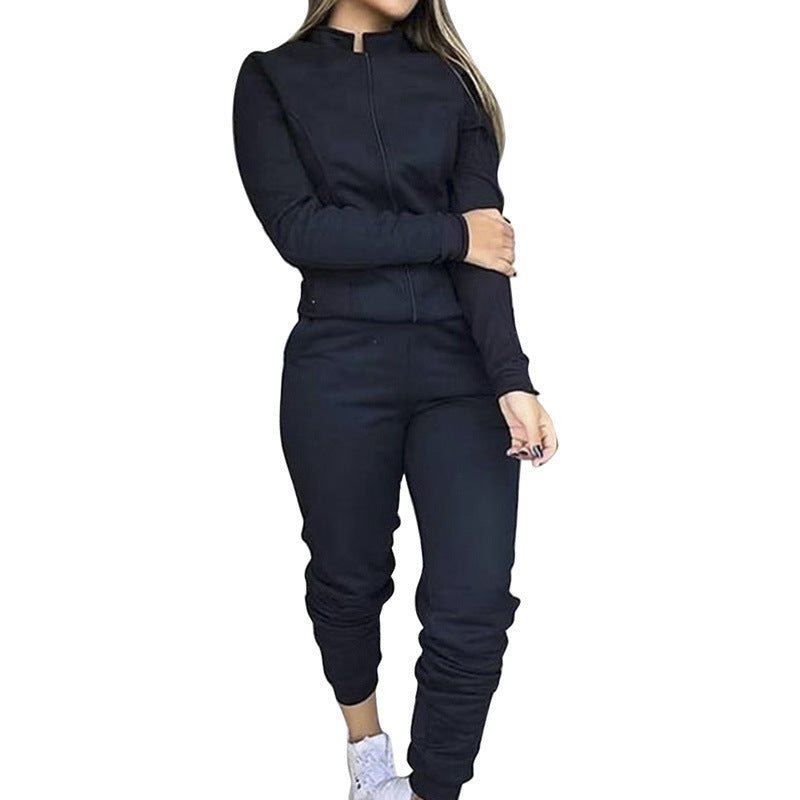 Women's street style casual two-piece suit by FitiqueFit, featuring a trendy top and matching pants for everyday wear.