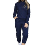 Women's street style casual two-piece suit by FitiqueFit, featuring a stylish top and matching pants for everyday wear.